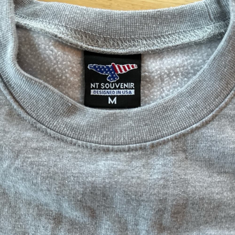 Vintage Men's Sweatshirt Gray Crewneck Pullover Washington DC USA Flag (Medium) - Picture 3 of 3